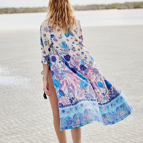 Other - Floral Blue KIMONO Siren Song Duster Coverup NEW